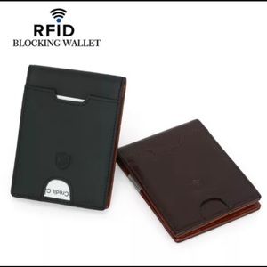 Men’s RFID Blocking  slim bifold leather wallet